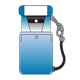 Blue Gas Pump with gray nozzle
