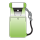 Green Gas Pump with gray nozzle