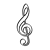 Red Treble Clef Line PNG