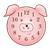 Pig Face Clock Color PNG
