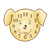 Dog Face Clock Color PNG