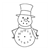 Snowman Clock Line PDF