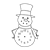 Snowman Clock Line PNG