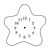 Brown Starfish Clock Line PNG