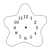 Blue Starfish Clock Line PNG