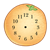 Orange Fruit Clock Color PNG