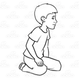 Boy Sitting on Knees