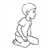 Boy Sitting on Knees Line PDF