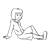Girl Leaning Back Line PNG