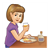 Girl Eating Breakfast Color PDF