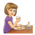 Girl Eating Breakfast Color PNG
