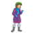 Girl Holding a Snowball Color PDF