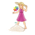 Girl Holding a Pinwheel Color PNG
