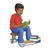 Boy Sitting on a Stool Color PDF