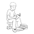 Boy Sitting on a Stool Line PNG