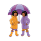 Two Girls with umbrella