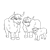 Brown Yak Family Line PNG