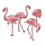 Four Pink Flamingoes Color PDF