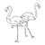 Two Flamingoes Line PNG