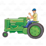 Man Driving Tractor