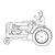 Man Driving Tractor Line PNG