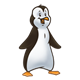Penguin standing with arms out