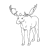 Male Moose Line PNG