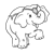 Circus Elephant Line PNG