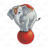 circus elephant on a ball clip art