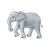 Walking Gray Elephant Color PNG
