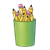 Green Pencil Cup Color PNG