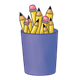 Purple Pencil Cup holding pencils