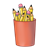 Red Pencil Cup Color PNG