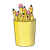 Yellow Pencil Cup Color PNG