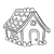 Gingerbread House Line PNG