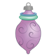 Long Teardrop Ornament lavender with an aqua ring