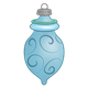 Long Teardrop Ornament aqua 