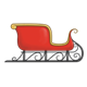 Red Sleigh with gold trim