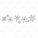 Row of Eight Snowflakes
