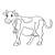 Spotted Brown Cow Line PNG