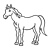 Brown Horse Line PNG