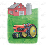 Tractor, Barn, and Silo