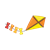 Orange and Yellow Kite Color PNG
