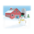 Barn, Silo, and Snowman Color PNG