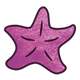 Pink Starfish with five appendages