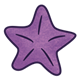 Purple Starfish with five appendages