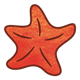 Orange Starfish with five appendages