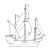 Old-Fashioned Ship Line PNG