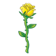 Yellow Rose with long stem and thorns