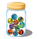 Jar of Marbles with swirls